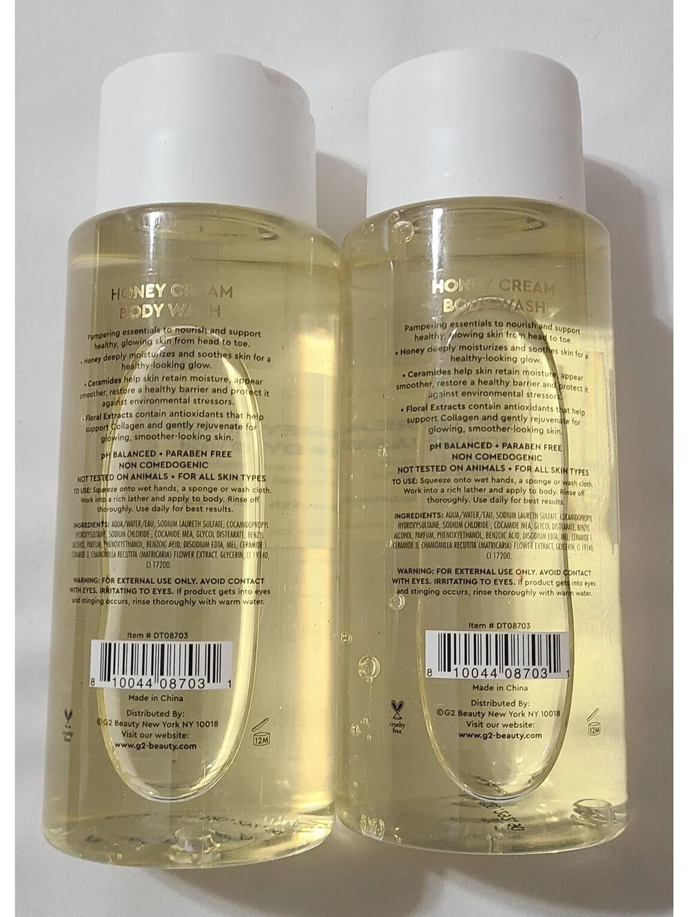 2pk River & Rowe Honey Cream Body Wash Ceramides Floral Extract Nourish 10oz NEW